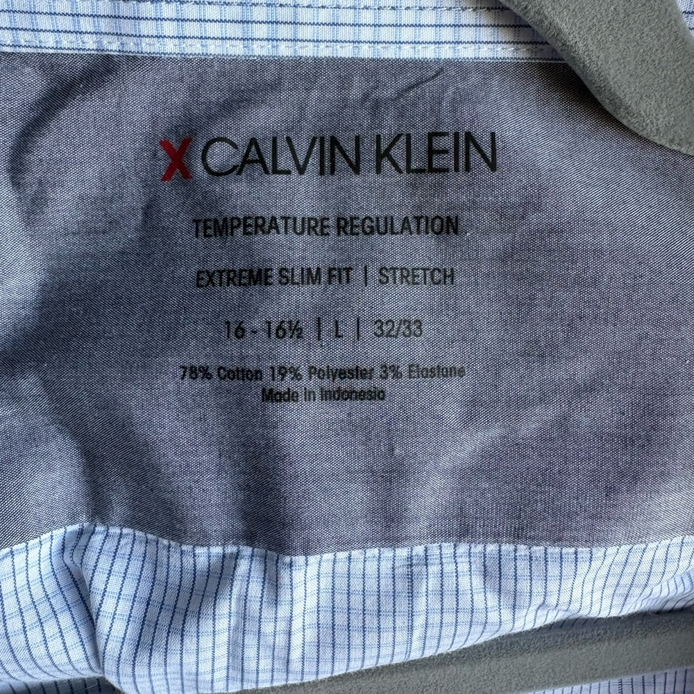 Calvin Klein Gray and Blue Dress Shirt - Extreme Slim Fit